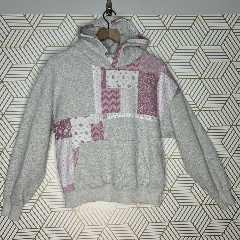 Abercrombie & Fitch Patchwork Sunday Set Hoodie Sweatshirt Sweatpants Small Gray